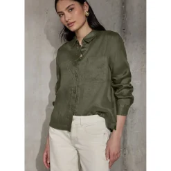 LS_Buttoned shirtcollar blouse