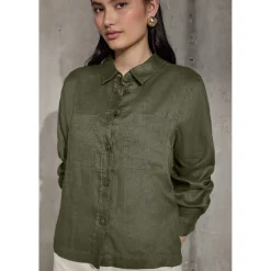 LS_Buttoned shirtcollar blouse