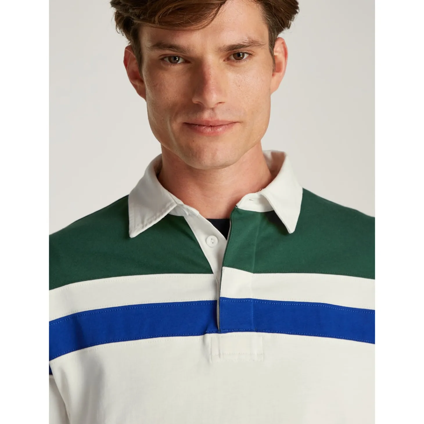 MULTI STRIPE BLOCK RUGBY SHIRT