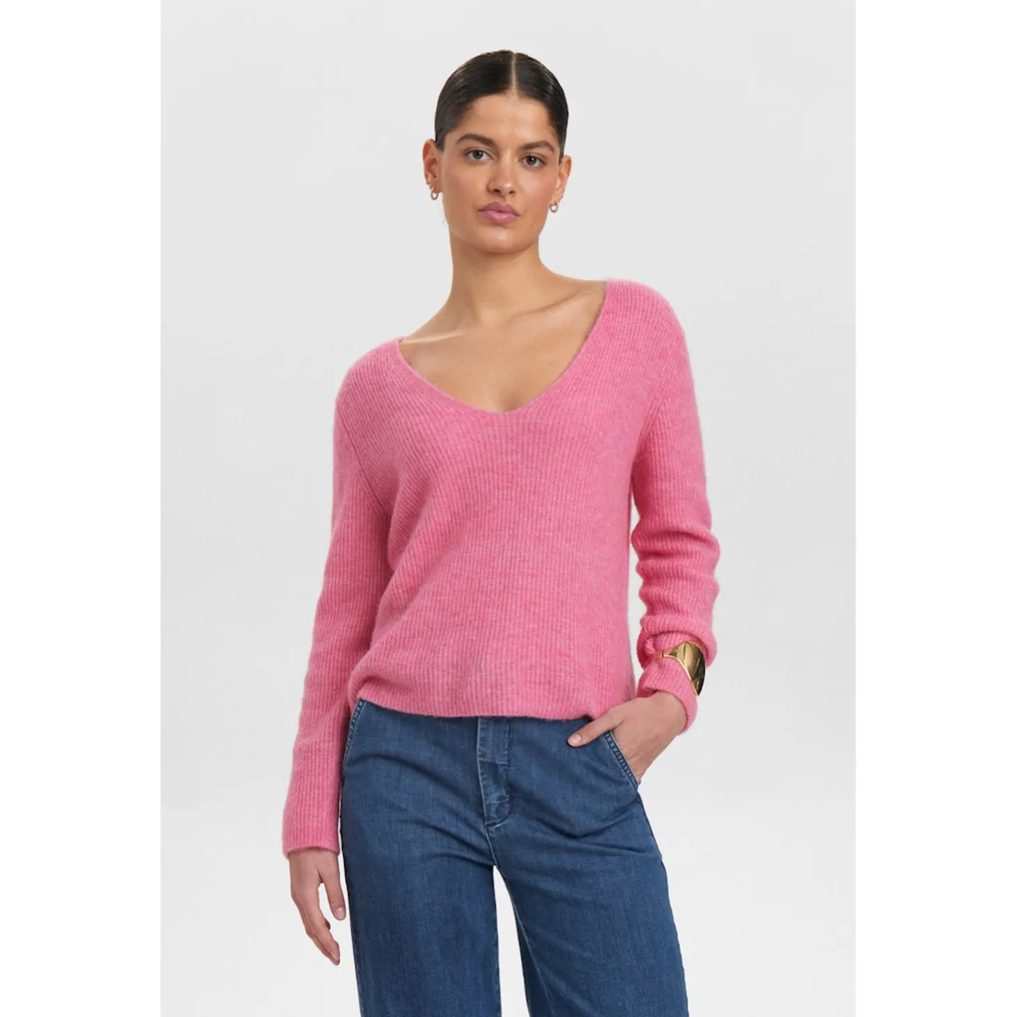 NURIETTE RIB V-NECK PULLOVER