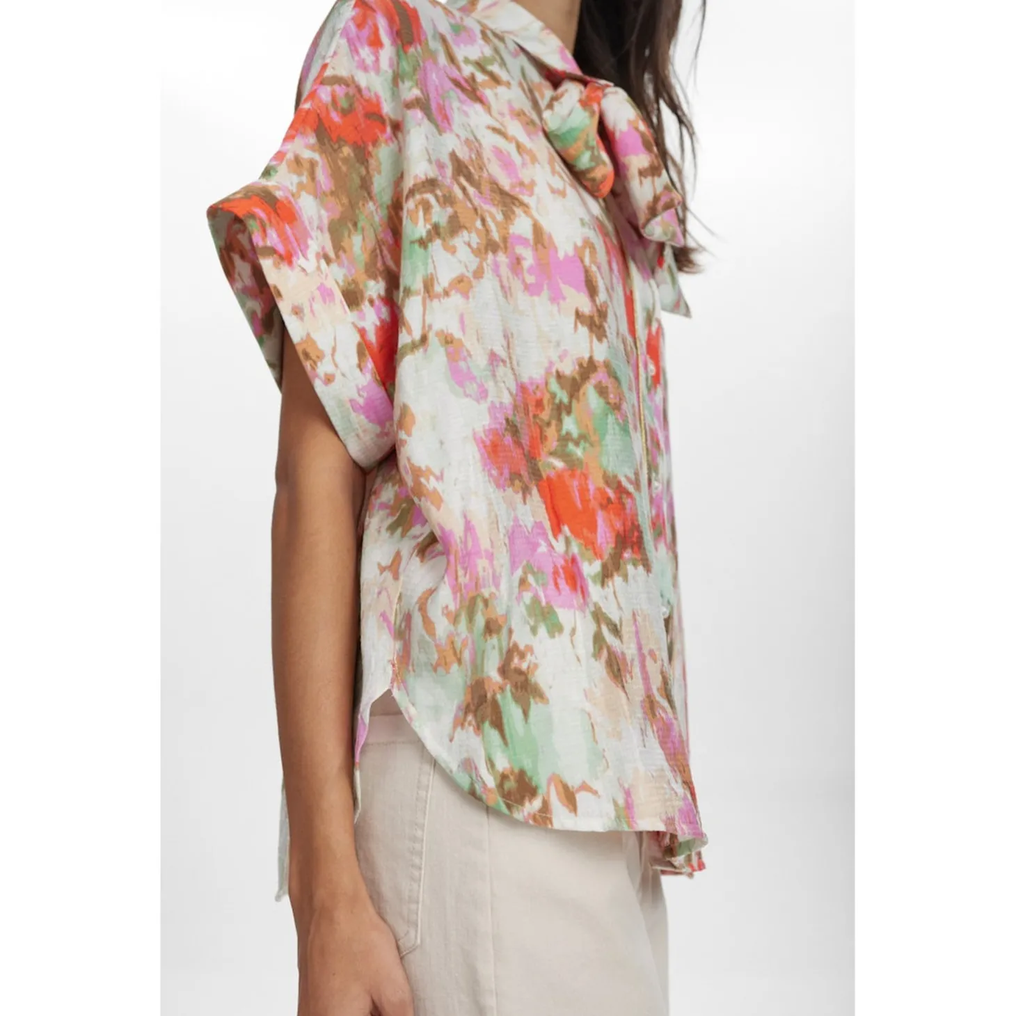 NUVINNIE SS BOW SHIRT