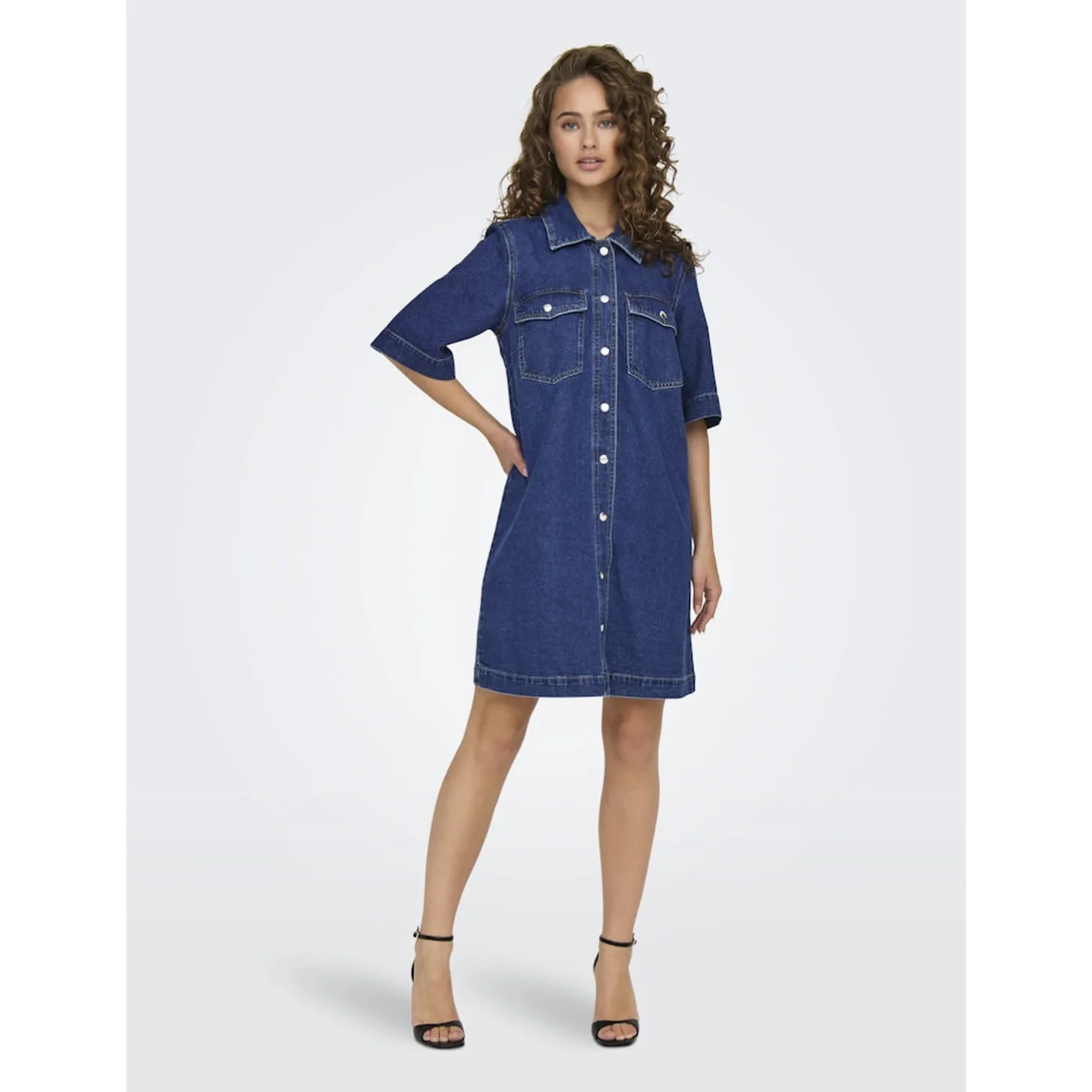 ONLBELLE S/S BUTTON DRESS DNM