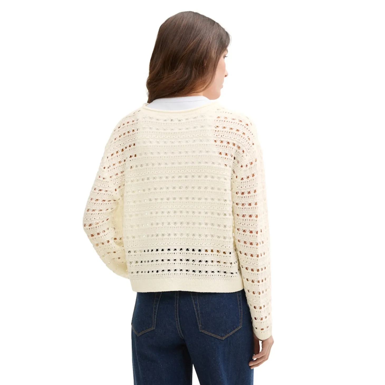 Open knit pullover
