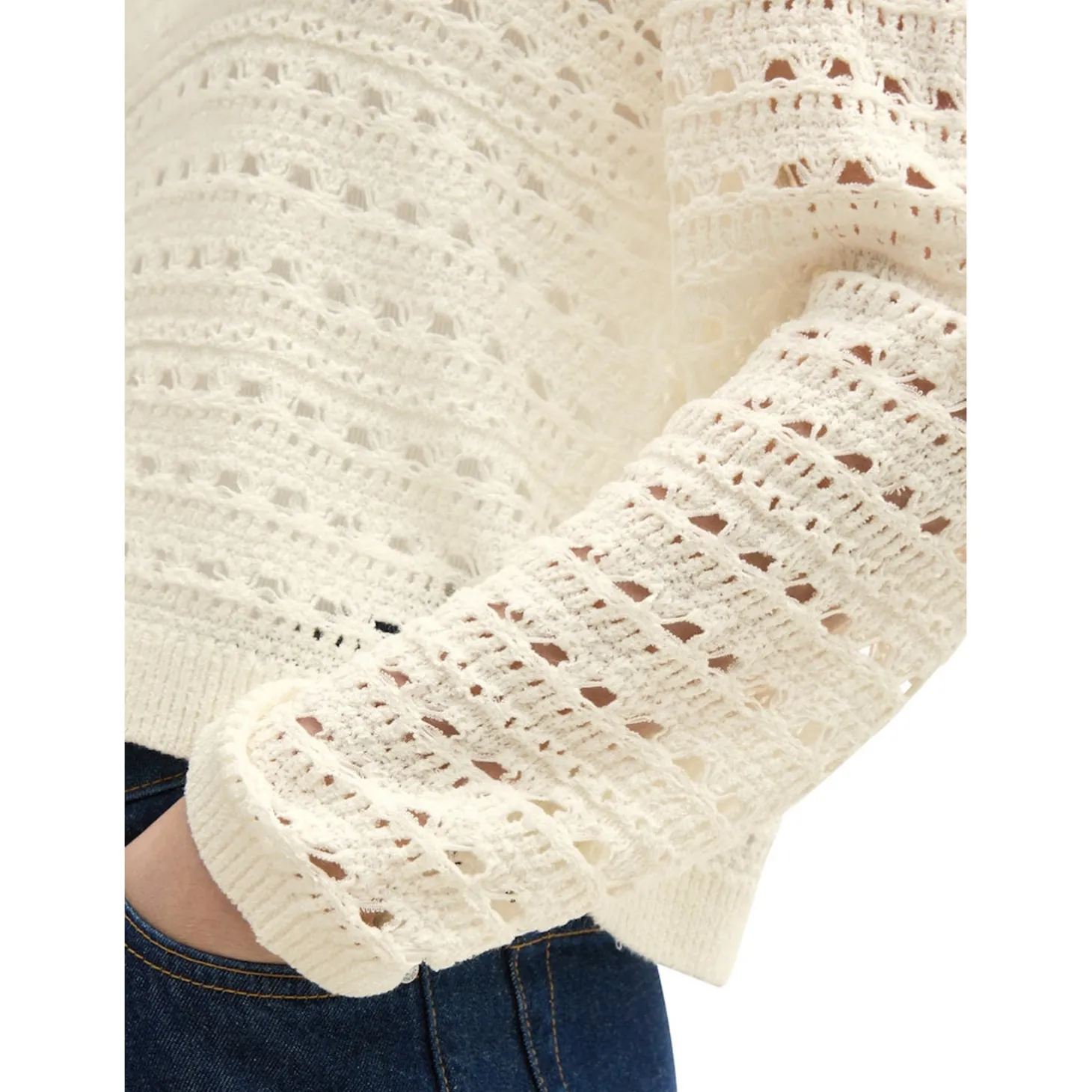Open knit pullover