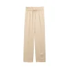 Paperbag wide leg pants