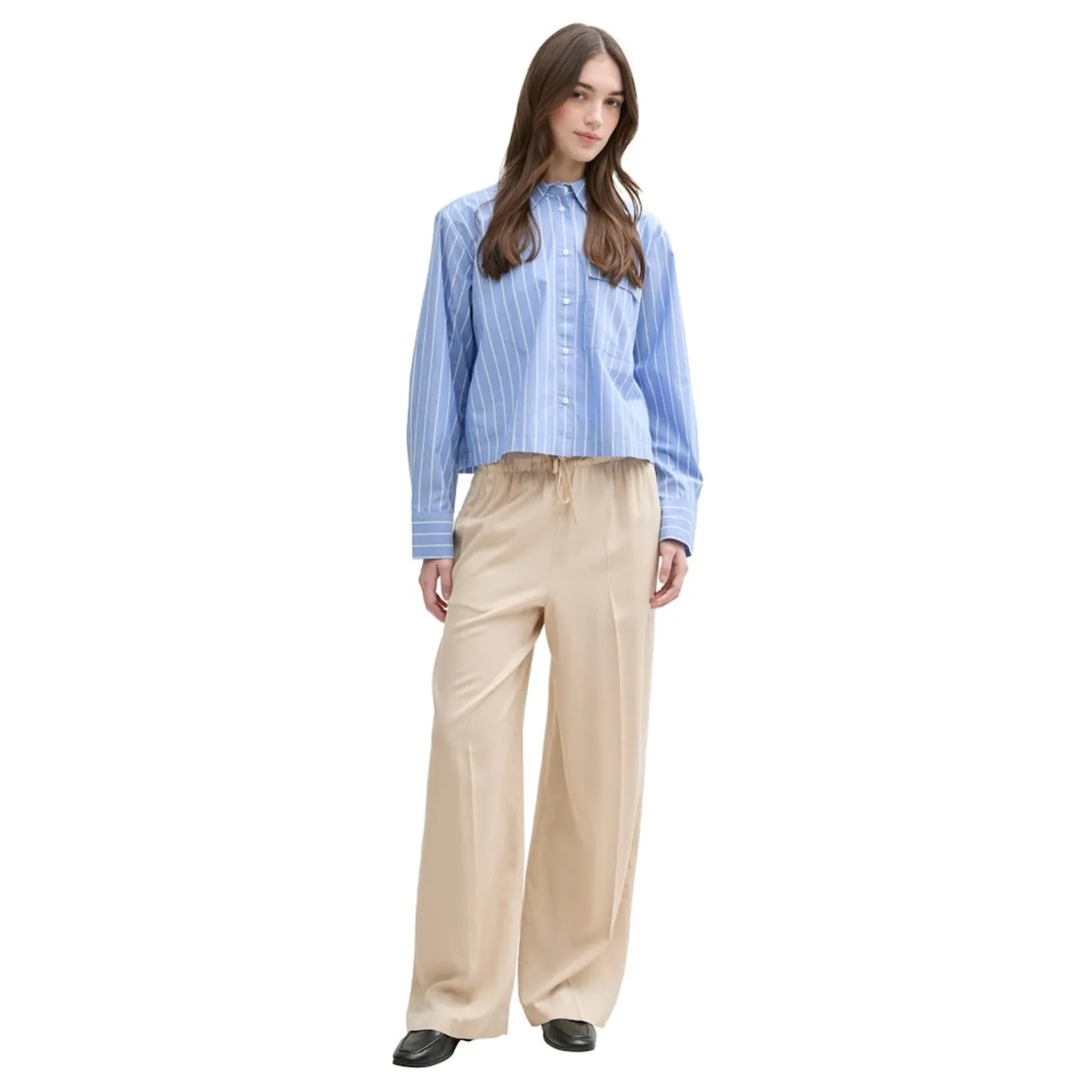 Paperbag wide leg pants