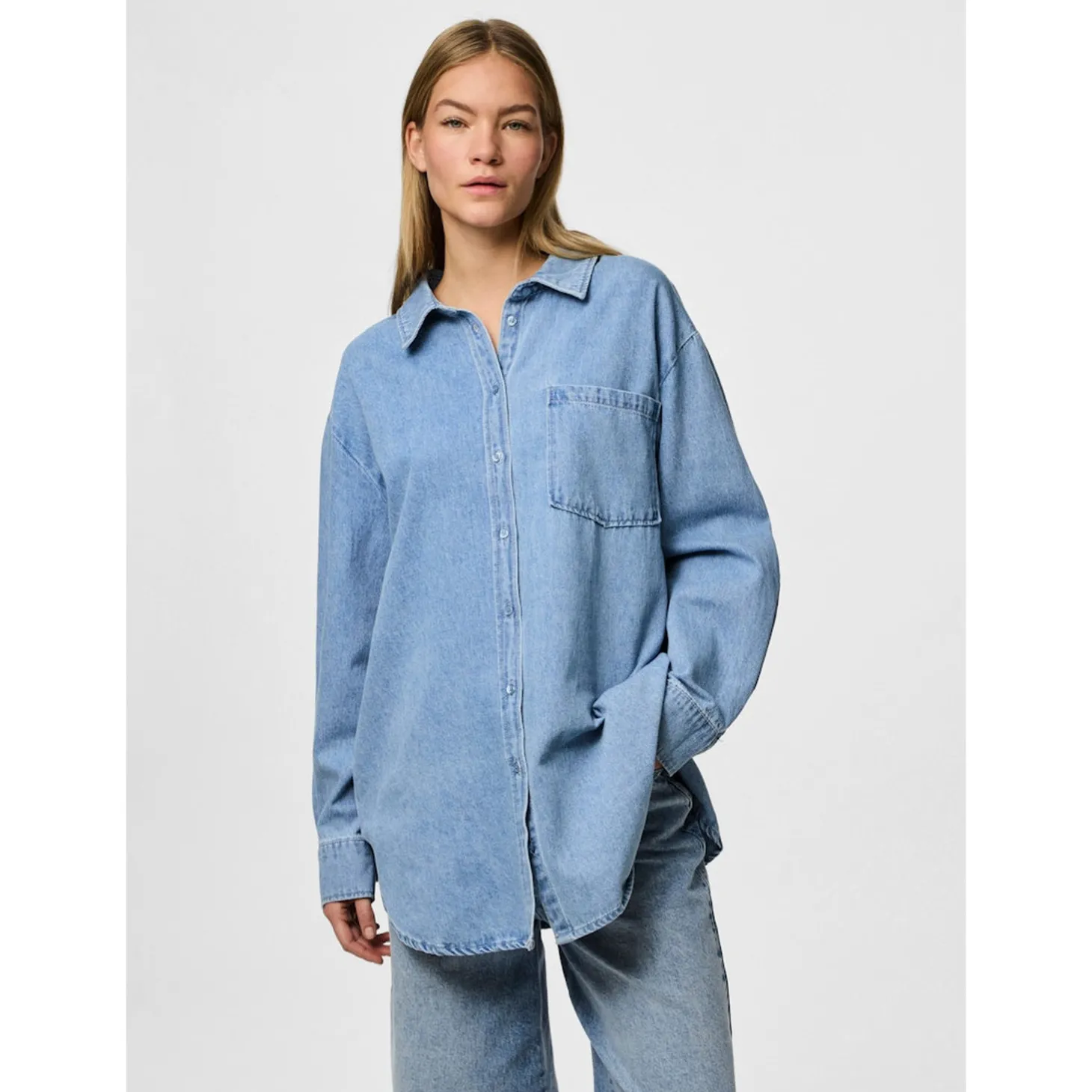 PCMAISIE LS DENIM SHIRT NOOS B