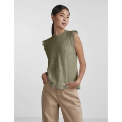 PCOLLINE SL LACE TOP WVN NOOS