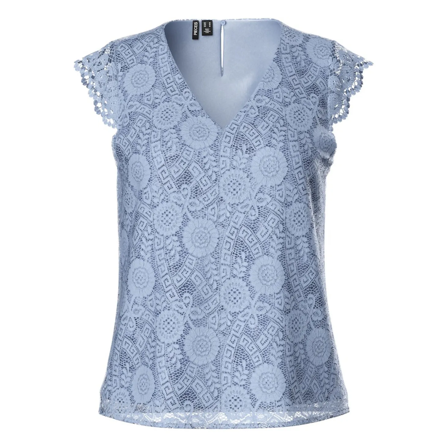 PCOLLINE SL LACE V-NECK TOP WV