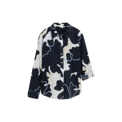 Printed blouse with collar