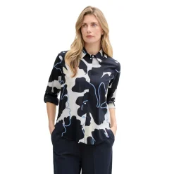 Printed blouse with collar