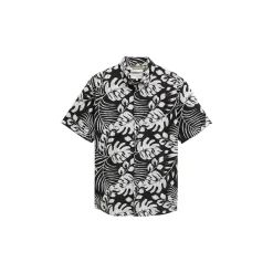 Printed cotton linen shirt