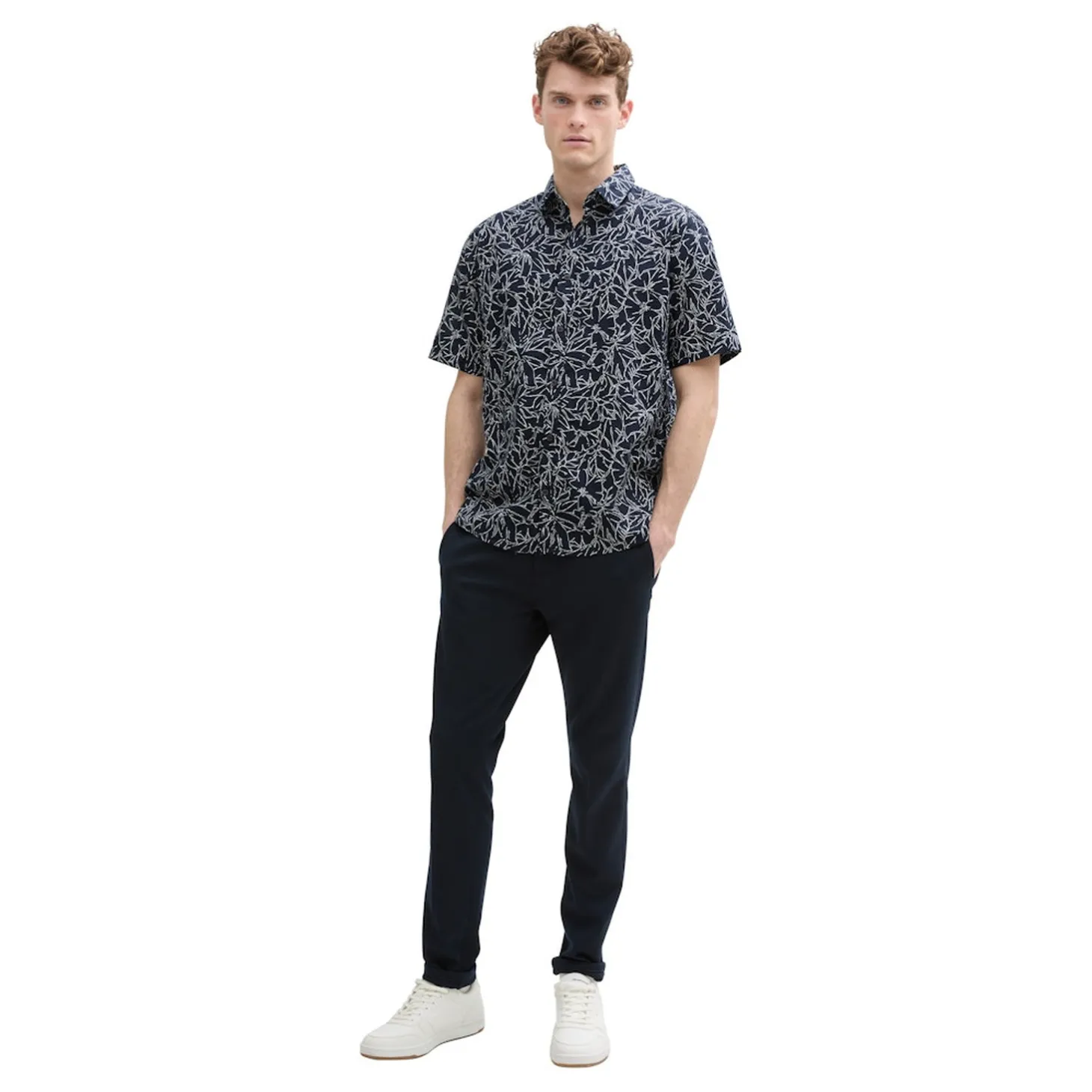 Printed cotton linen shirt