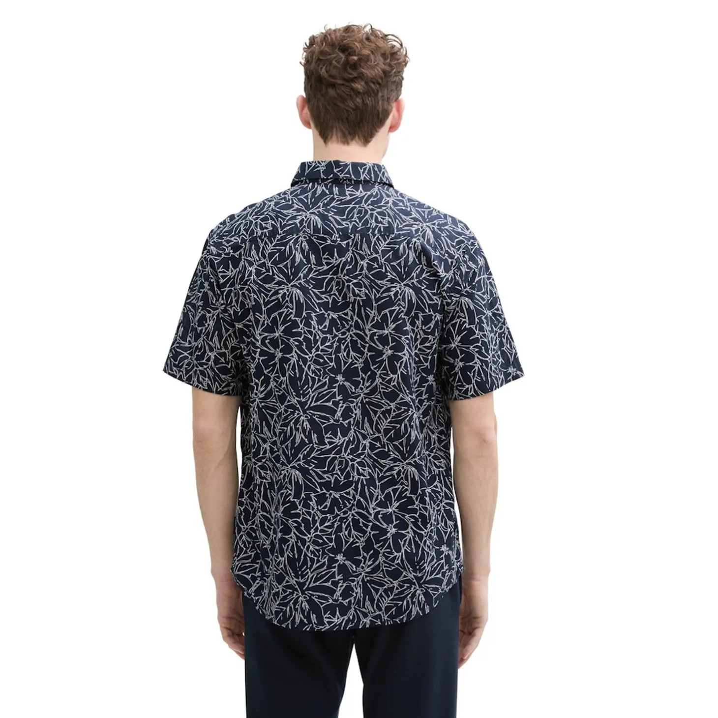 Printed cotton linen shirt