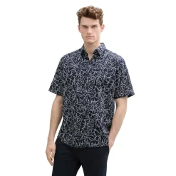 Printed cotton linen shirt