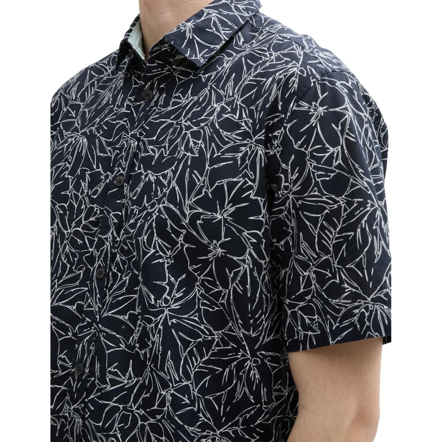 Printed cotton linen shirt