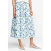 Printed cotton midi skirt