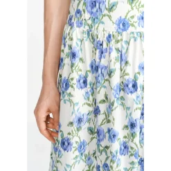 Printed cotton midi skirt