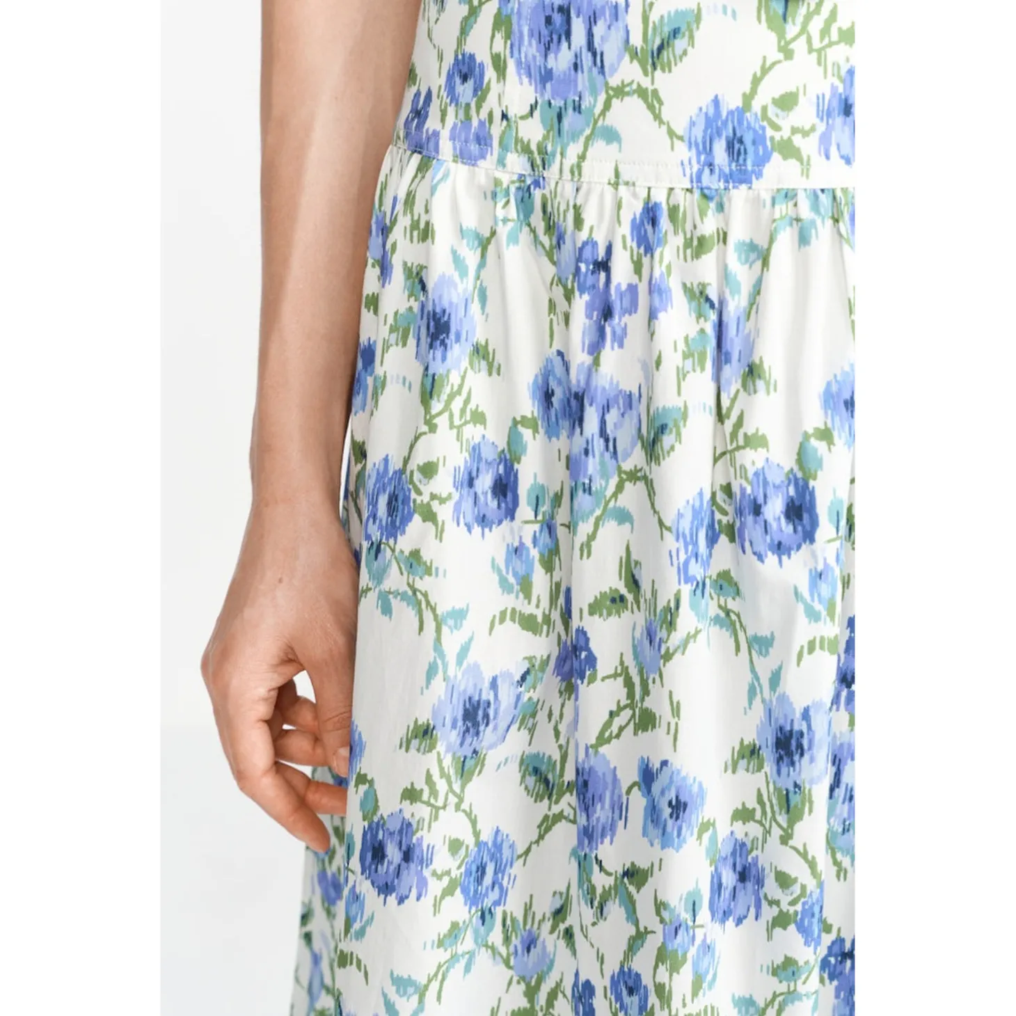 Printed cotton midi skirt