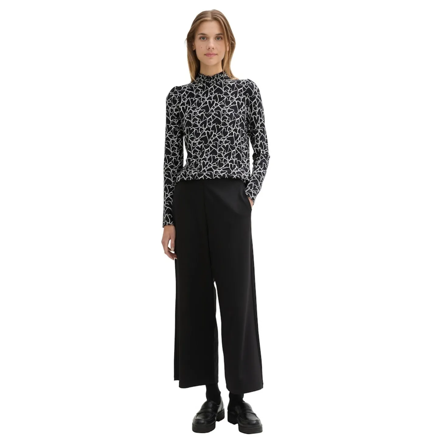 Printed mockneck T-shirt