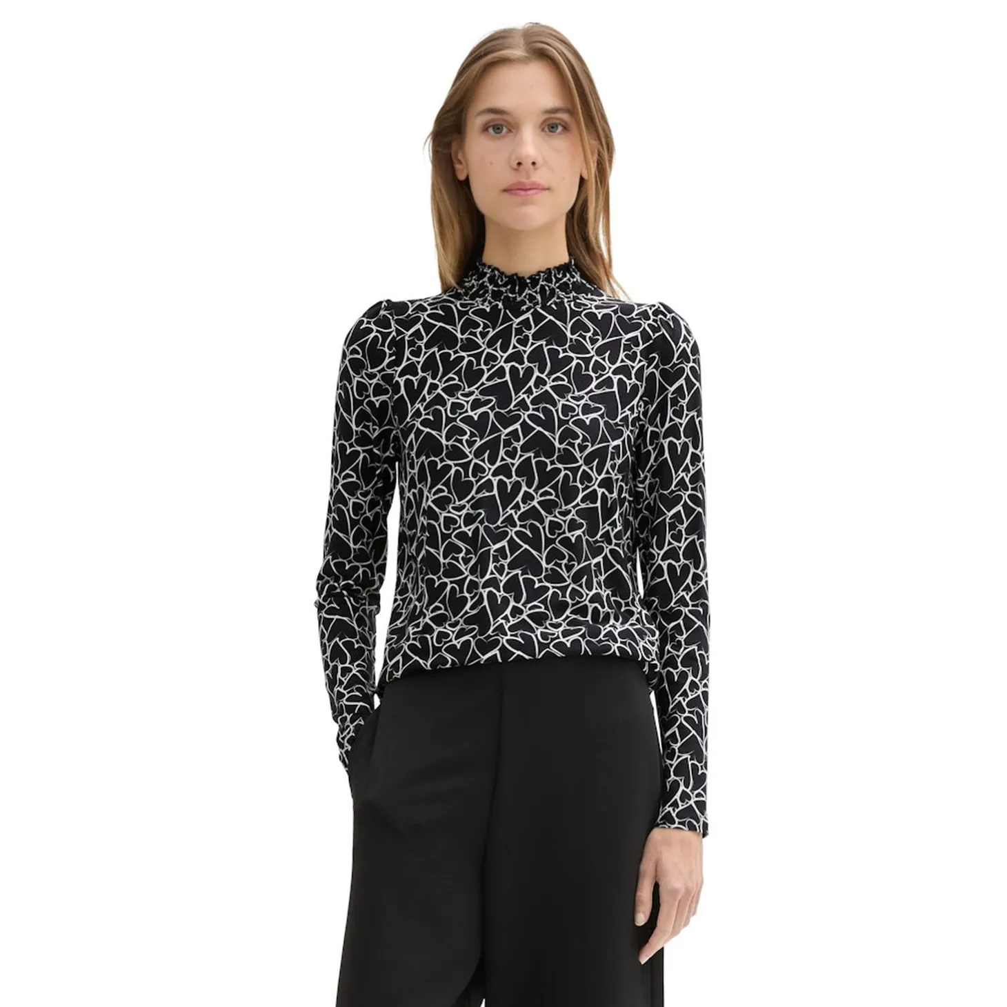 Printed mockneck T-shirt