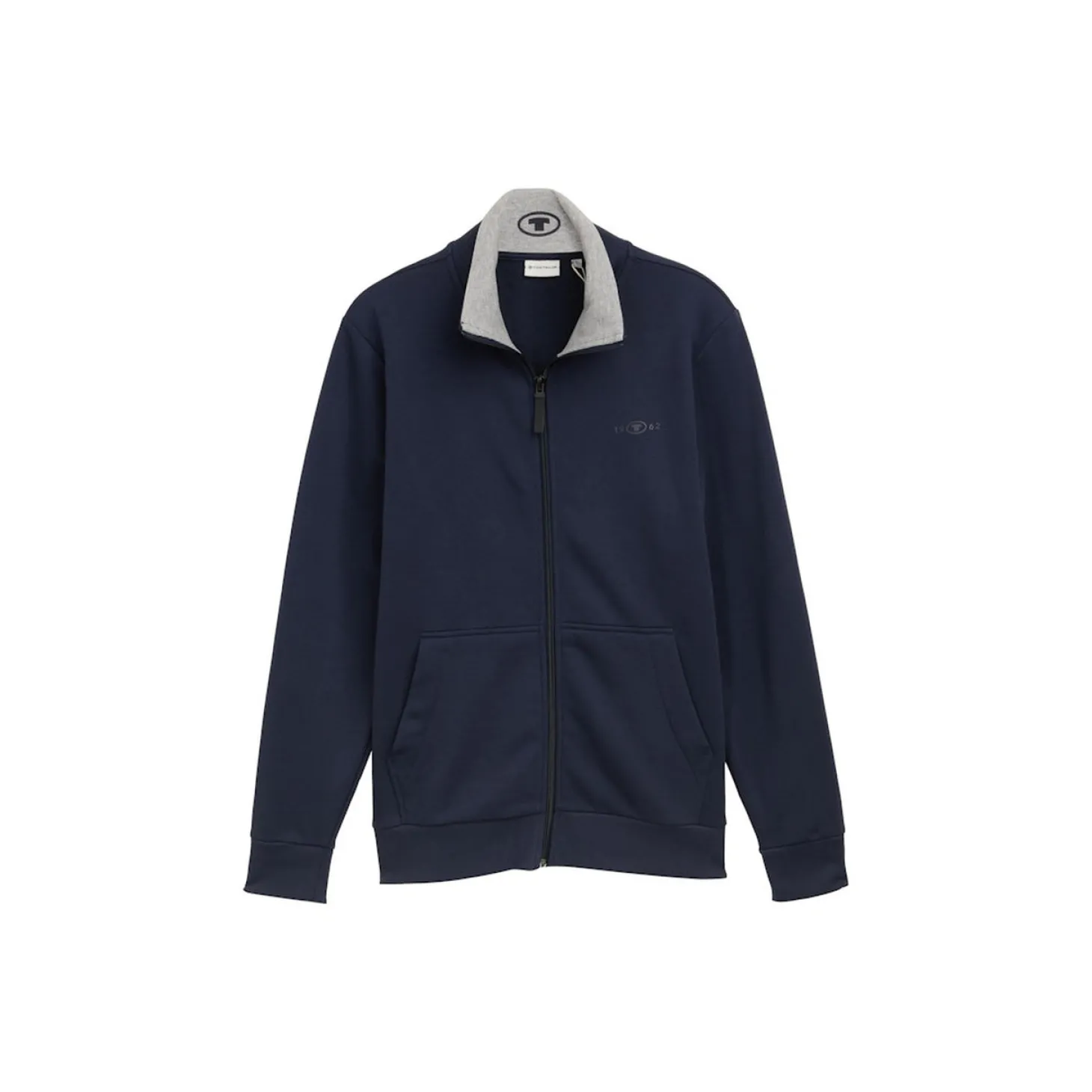 Printed stand-up sweat jacket