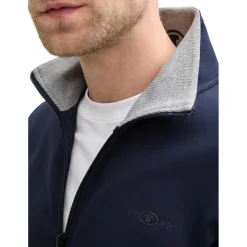 Printed stand-up sweat jacket
