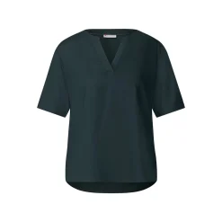 QR Splitneck blouse w turn-up
