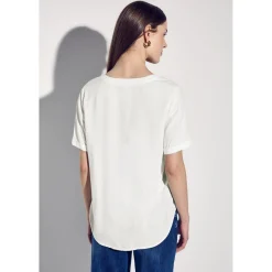 QR Splitneck blouse w turn-up