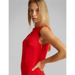 SCUBA CREPE MIDI SLASH DRESS