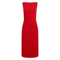 SCUBA CREPE MIDI SLASH DRESS