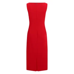 SCUBA CREPE MIDI SLASH DRESS
