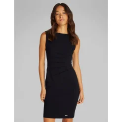 SCUBA CREPE NS GATHERED DRESS