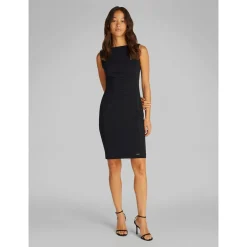 SCUBA CREPE NS GATHERED DRESS