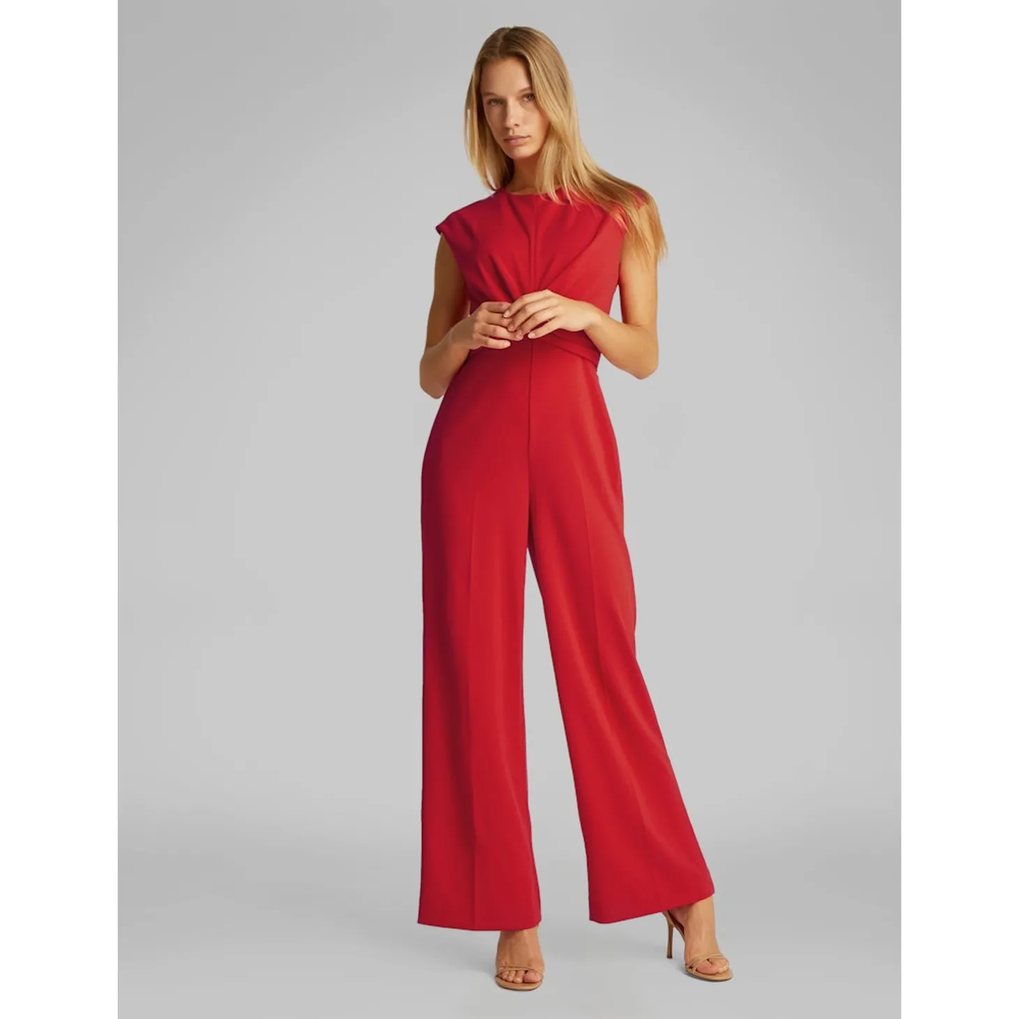 SCUBA CREPE TWIST FRONT JUMPSU