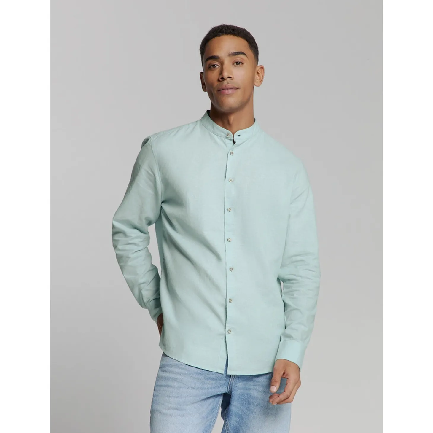 Shirt Granddad Solid With Line