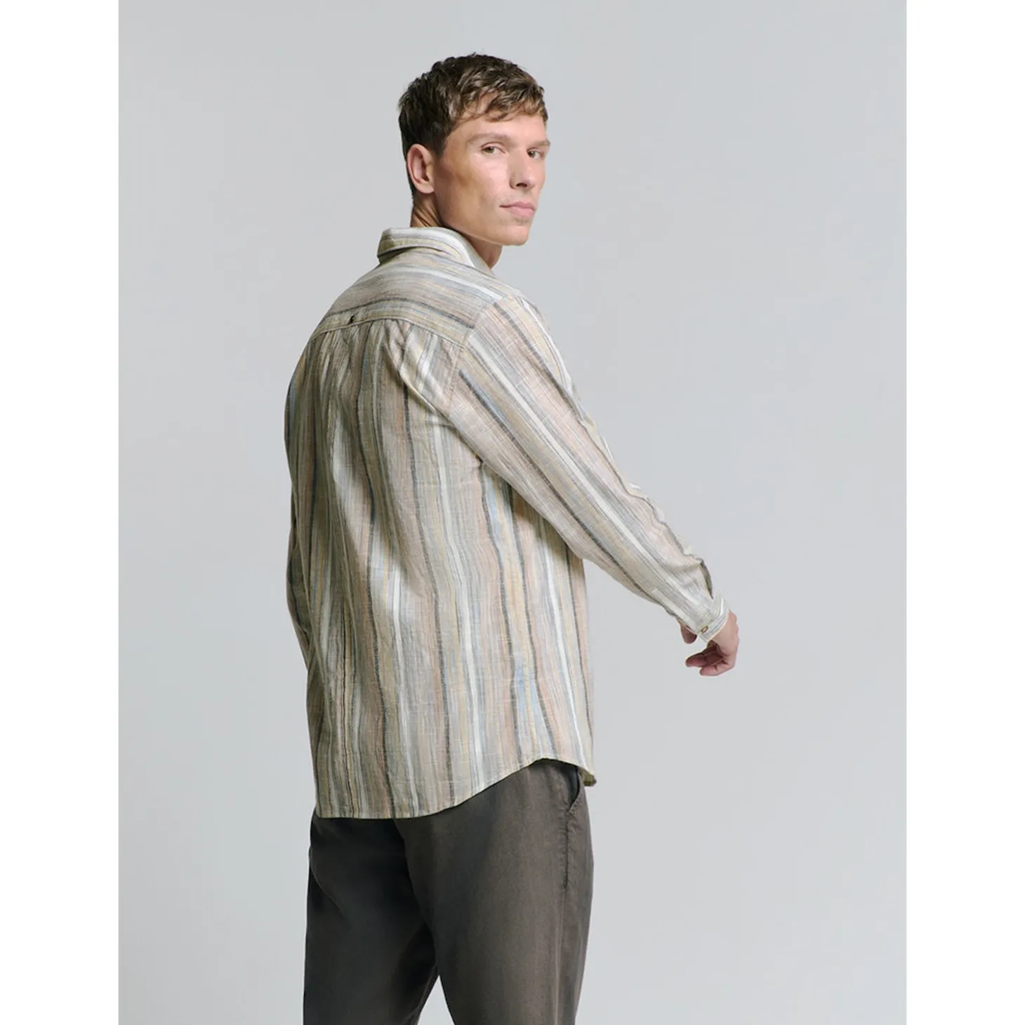 Shirt Slub Multi Coloured Stri