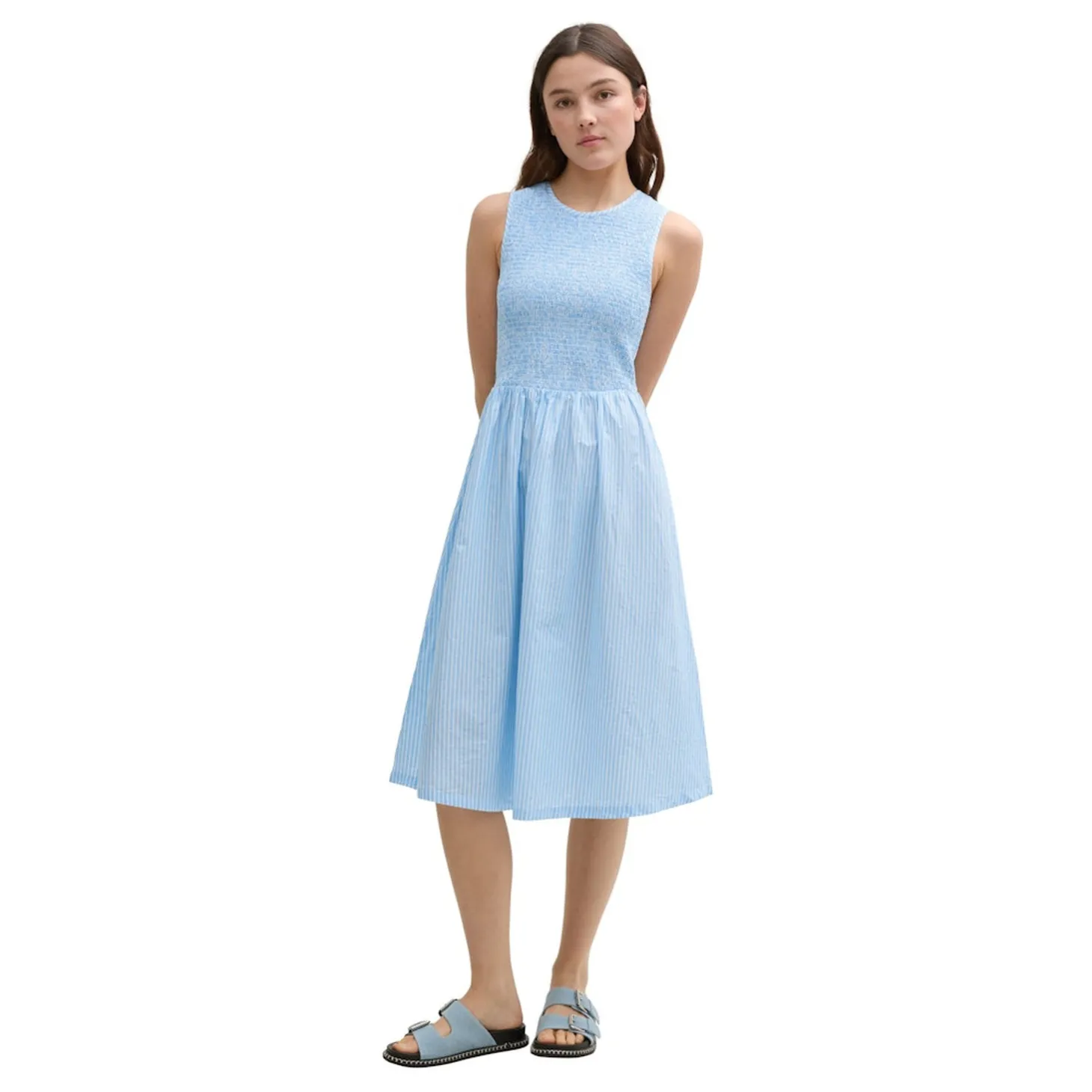 Smocked midi dress