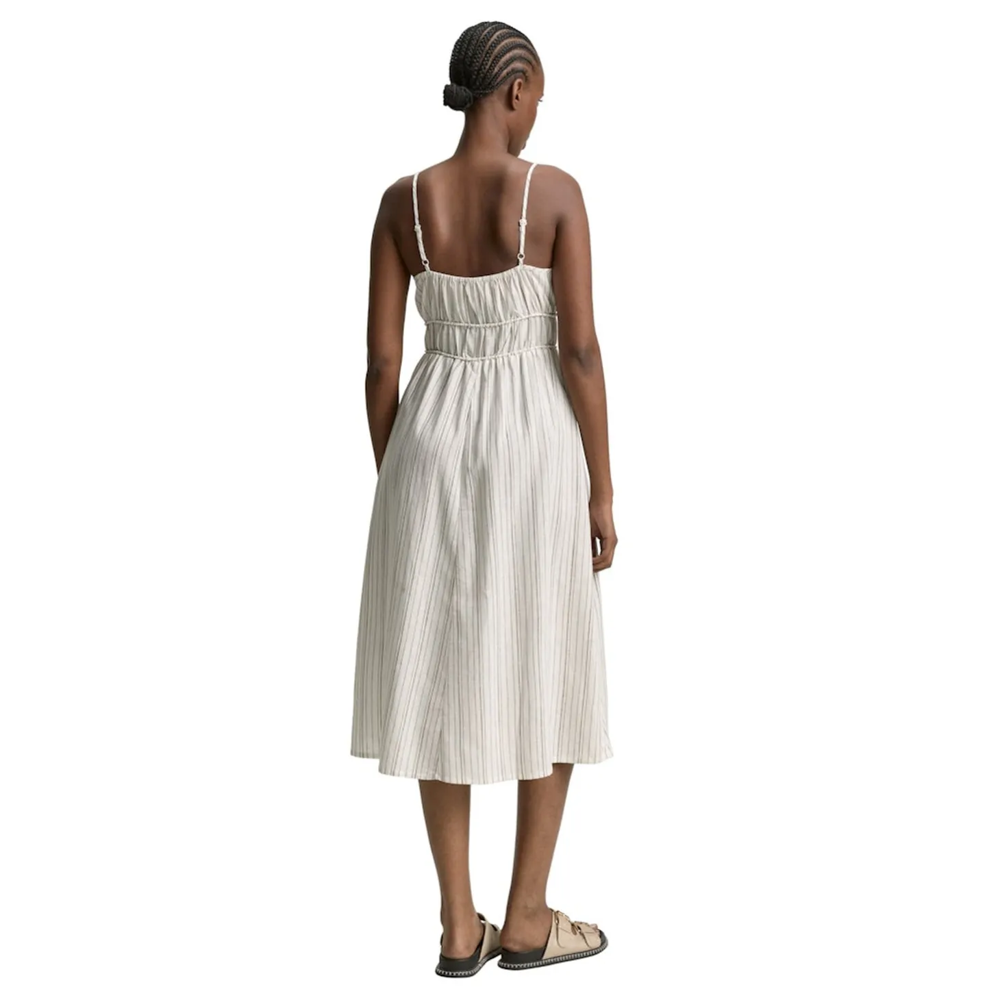 Strap midi linen dress