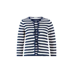 Striped Ajour cardigan with bo