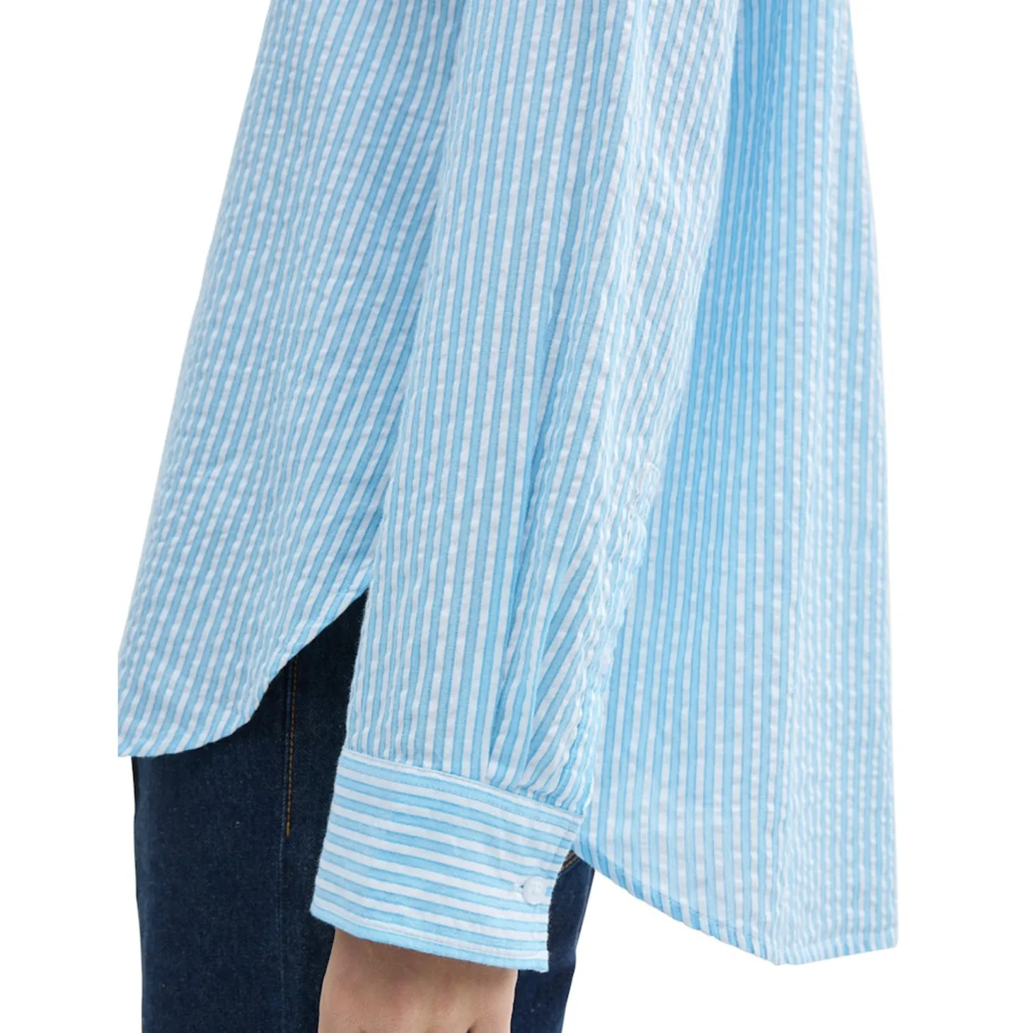 Striped seersucker shirt