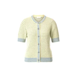 Striped towelling cardigan