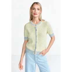Striped towelling cardigan