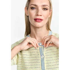 Striped towelling cardigan