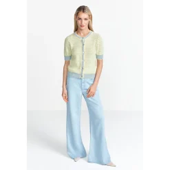 Striped towelling cardigan