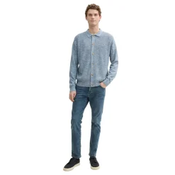 Structured twotone knit jacket