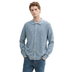 Structured twotone knit jacket