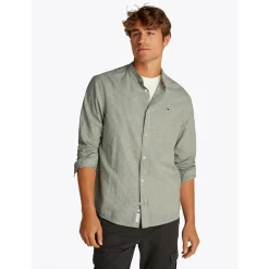 TJM LINEN MIX BND STP SHRT EXT
