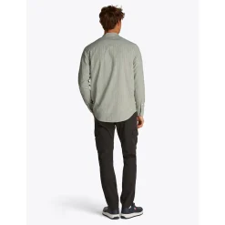 TJM LINEN MIX BND STP SHRT EXT