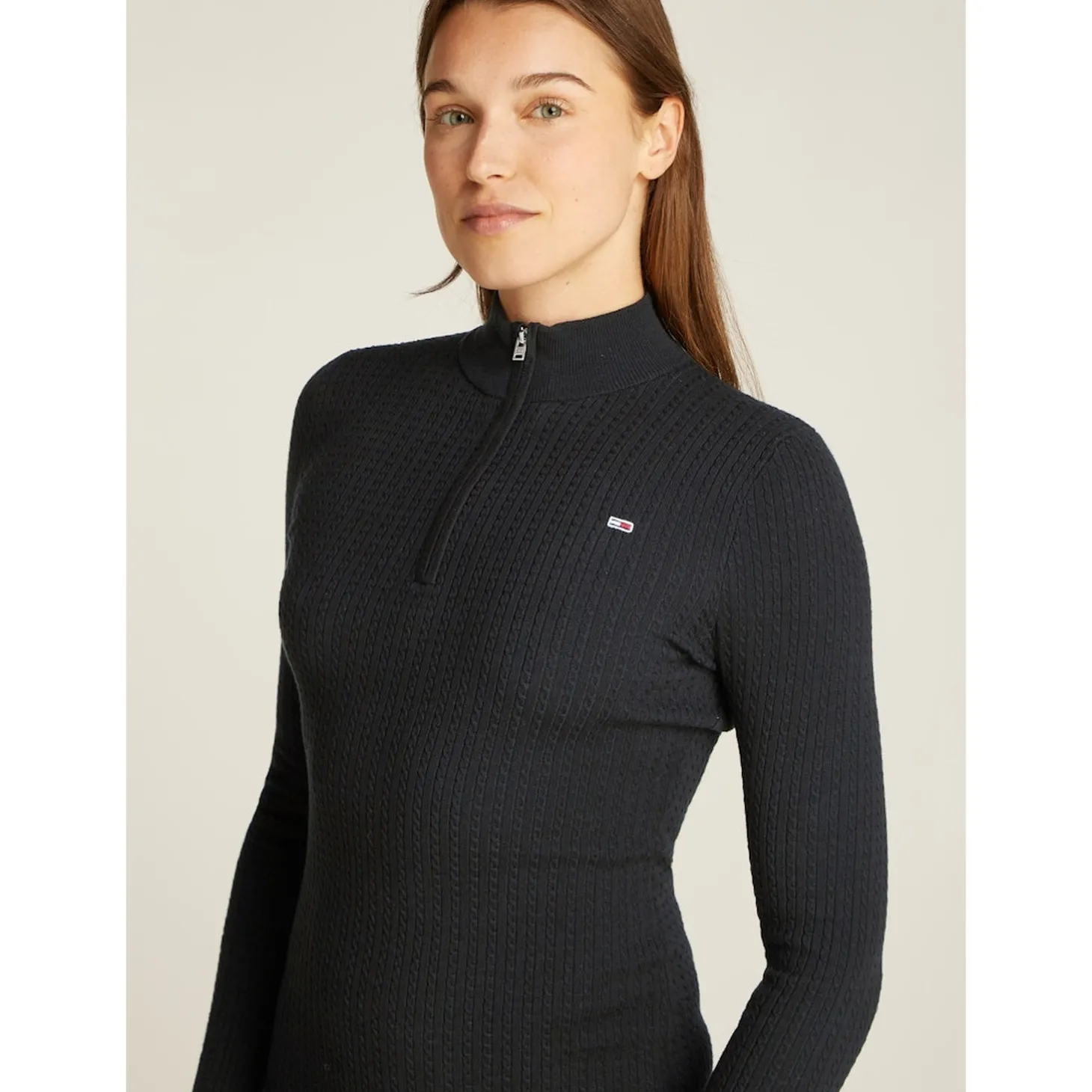 TJW 1/4 ZIP SWEATER CABLE DRES